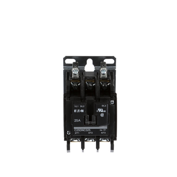 A close-up of a black Stero contactor.