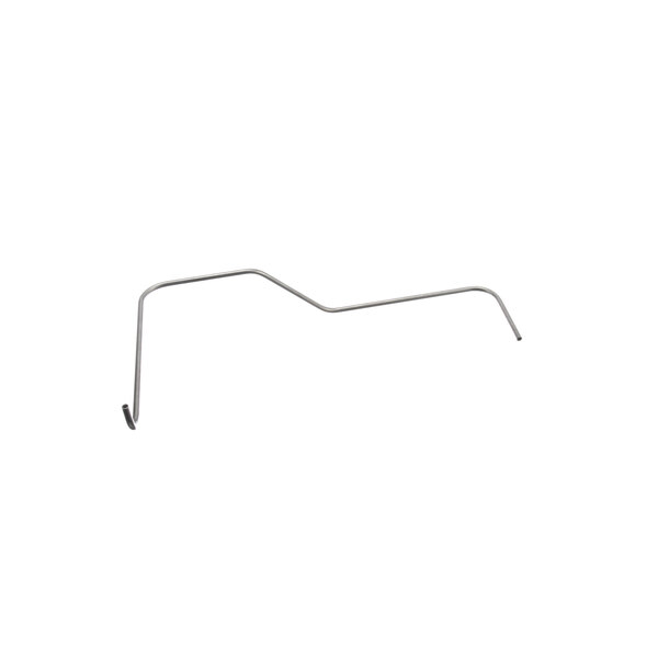 A long metal rod with a hook on one end on a white background.