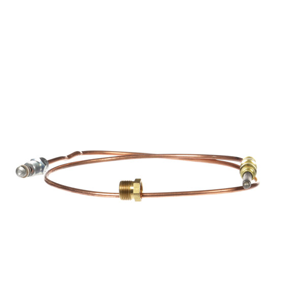 A copper Pitco thermocouple with brass connectors.