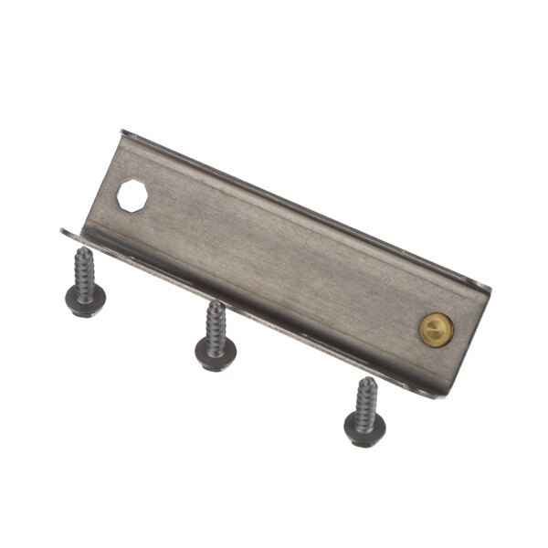 A Randell RH top hinge with screws and metal plates.