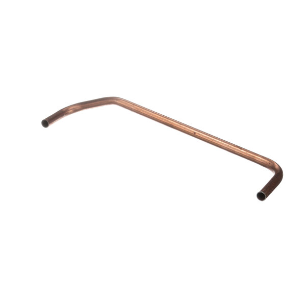 A long copper pipe on a white background.