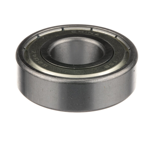 A close-up of a Berkel ball bearing with a black rubber seal.