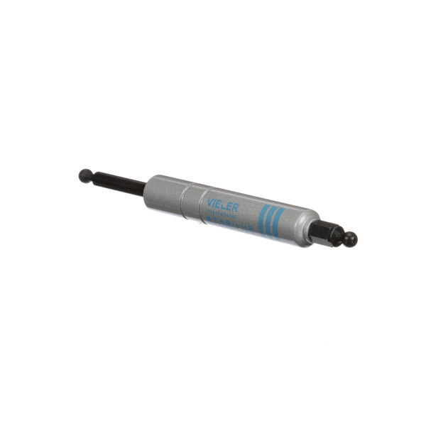 A grey and black BKI HI0105 Glass Shock tube with blue text and a small metal object with a blue handle.