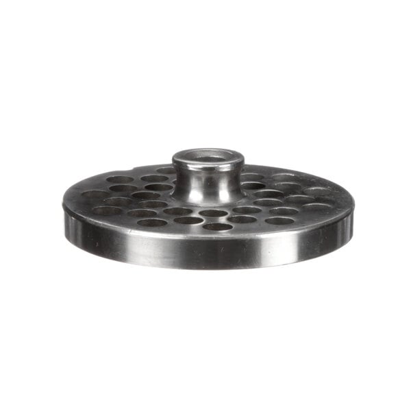 A Vollrath stainless steel pressure plate with holes.