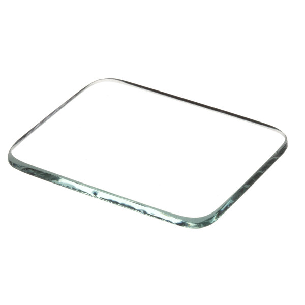A clear square glass lens.