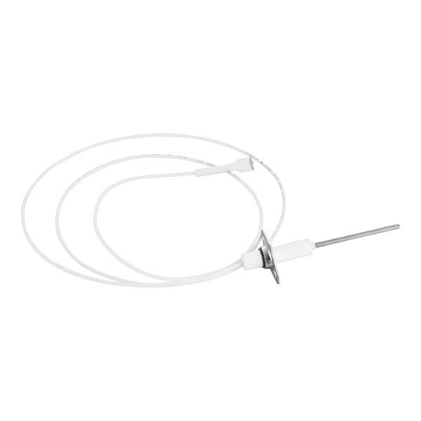 A white cable with a white plug and a white wire.