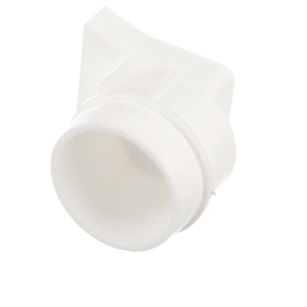 A white plastic cap on a white background.