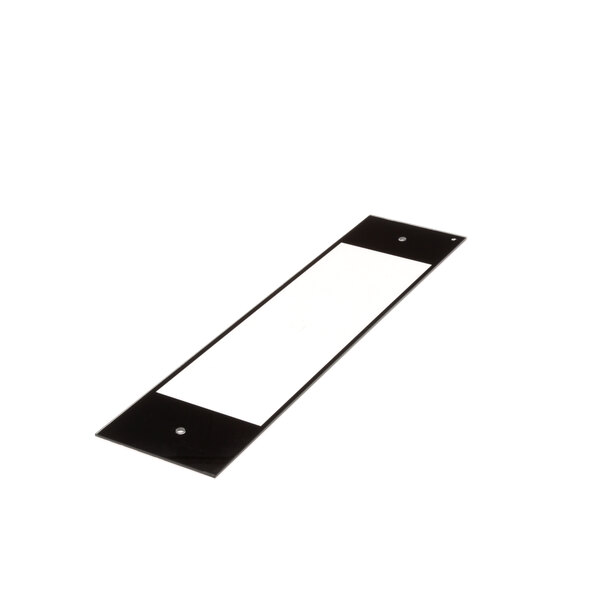 A black rectangular object with a white label.