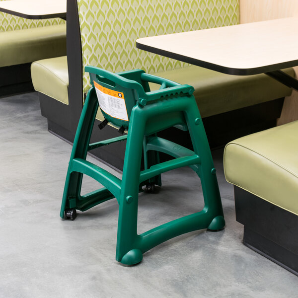 Rubbermaid FG780508DGRN Green Sturdy Chair Restaurant High Chair with