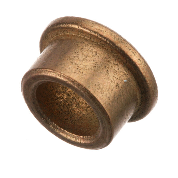 A close-up of a Southbend bronze bushing with a flange.