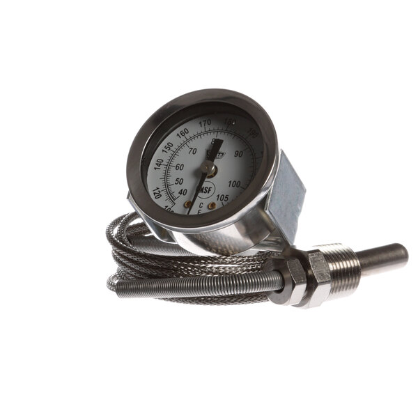 A Stero braided temperature gauge with a metal cable.