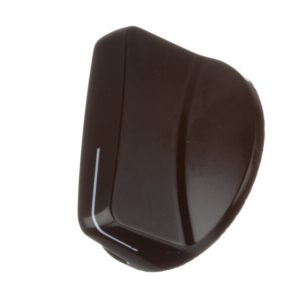 A black plastic Pitco water fill knob with white lines.