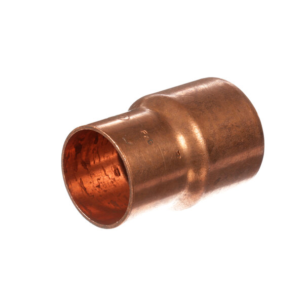 A close-up of a Blodgett copper pipe reducer.