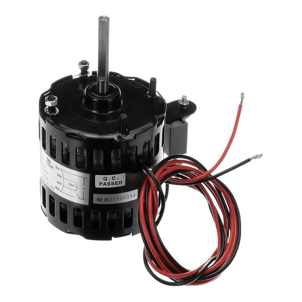 A Master-Bilt evaporator fan motor kit with black and red wires.