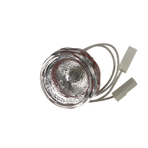 A Duke halogen lamp with wires attached to it.