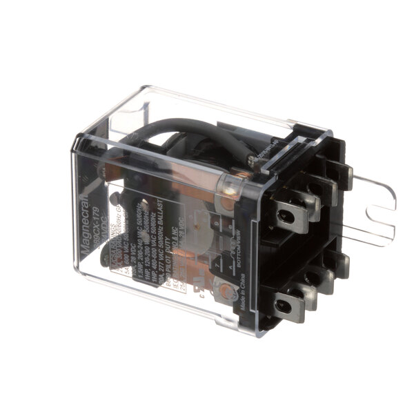 A small clear plastic box with a black and white TurboChef Filament Relay inside.