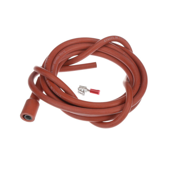 A brown Cleveland ignitor cable with red connectors.