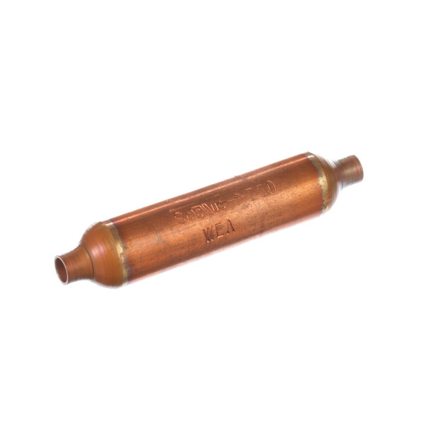 A copper cylinder with a copper pipe and nozzle inside.
