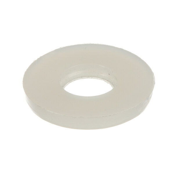A white round nylon spacer with a hole.