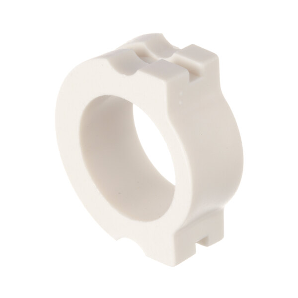 A white plastic Bizerba ring with a hole in it.