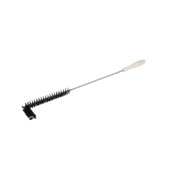 A black metal Vulcan fryer cleaning brush with a white handle.