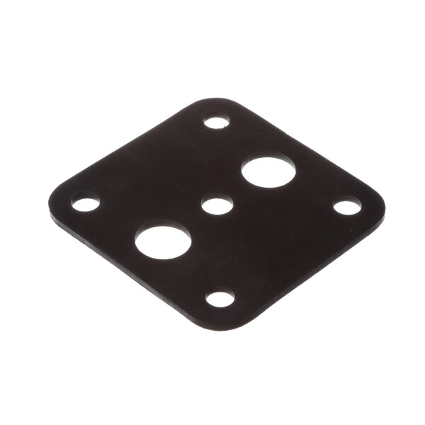 A black square Vulcan heater cover gasket with two holes.