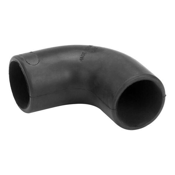 A black rubber elbow pipe with nozzle.