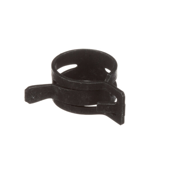 A close-up of a black Groen metal hose clamp with a black plastic ring inside.