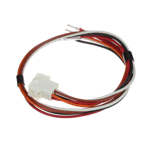 A white US Range wire harness with orange, white, and red cables.