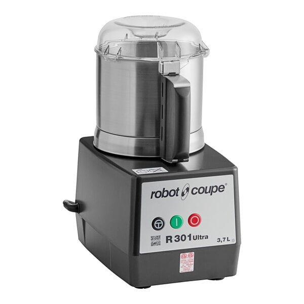 Robot Coupe R301B Commercial Food Processor, plastic bowl attachment with  handle only, 3.7 liter capacity, 1725 RPM, 120v/60/1-ph, 9 amps, 1-1/2 HP