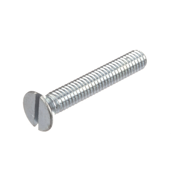 A close-up of a Bakers Pride flat head screw.