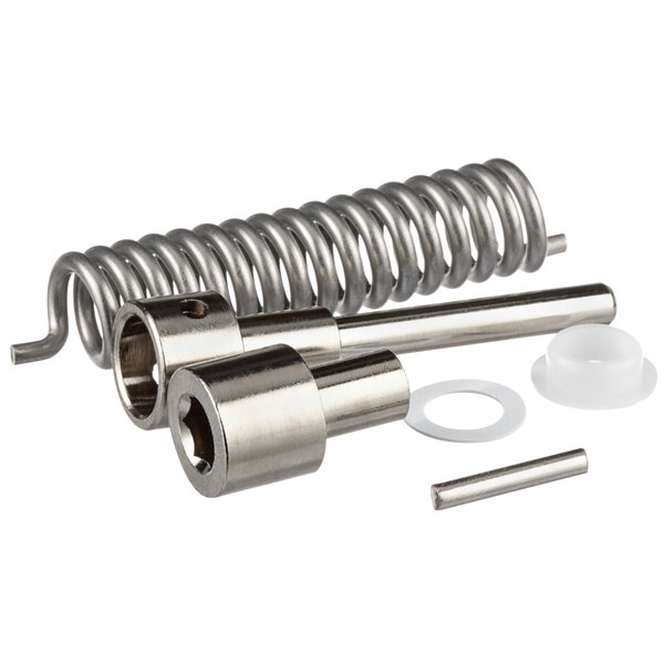A stainless steel spring kit with metal parts.
