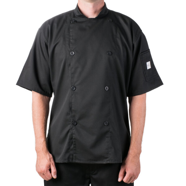 Mercer Culinary Genesis® Unisex Lightweight Black Customizable Short ...