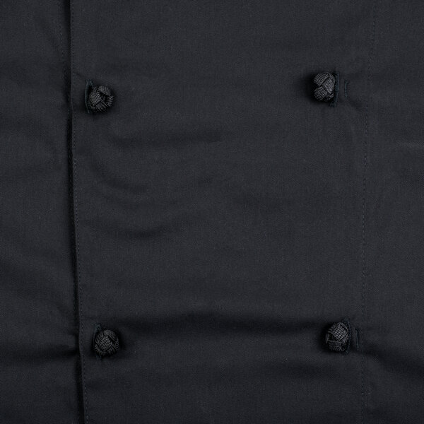 XX-Large Black Mercer Culinary M61022BK2X Genesis Mens Short Sleeve Chef Jacket with Cloth Knot Buttons 