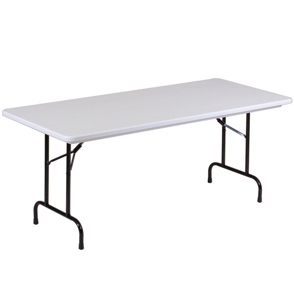 Correll Folding Table, 30″ x 72″ Tamper-Resistant Plastic, Gray