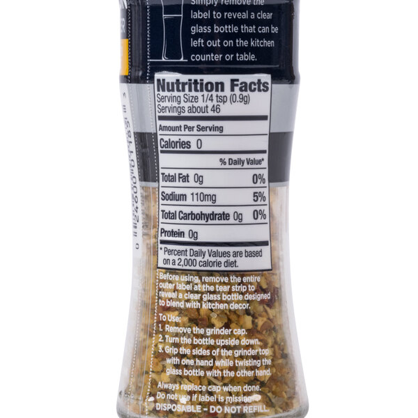 Morton 1.5 oz. Roasted Garlic with Sea Salt Glass Grinder 6/Case