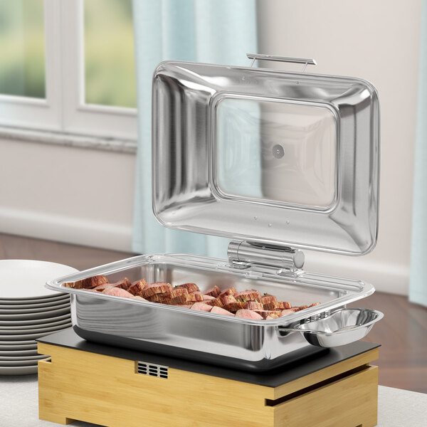 Acopa Voyage 8 Qt. Full Size Stainless Steel Induction Chafer with ...