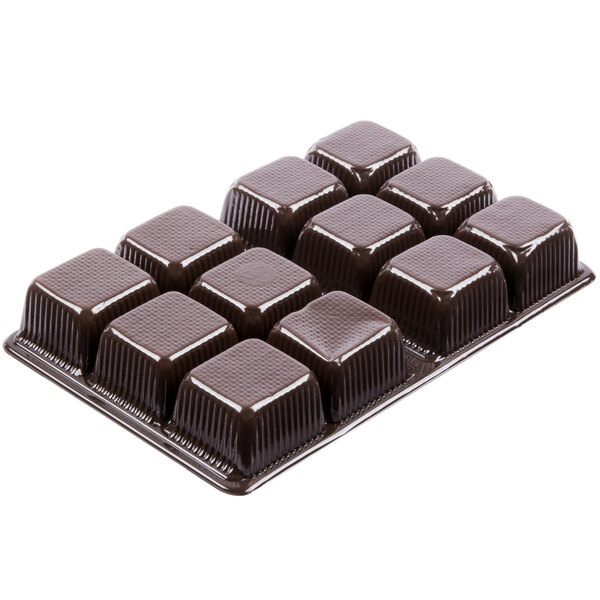 6 7/8" x 4 1/4" x 7/8" Brown 12Cavity Candy Tray 250/Case