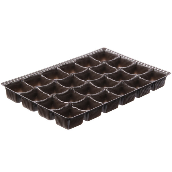 9 5/16" x 6" x 3/4" Brown 24Cavity Candy Tray 250/Case
