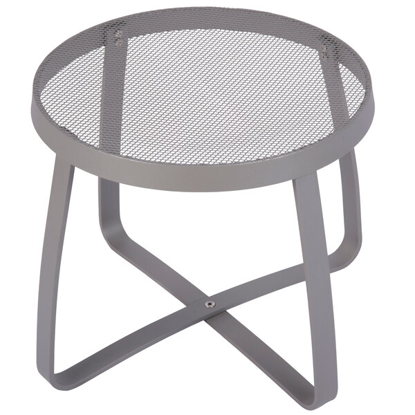 BFM Seating DVL18R-TS Maze 18" Round Titanium Silver Steel Side Table