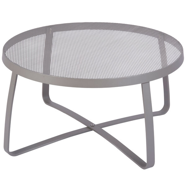 BFM Seating DVL30R-TS Maze 30" Round Titanium Silver Steel Lounge Table