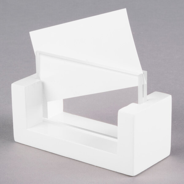 CalMil 15103215 White UFrame Tabletop Card Holder 3 1/2" x 1" x 2"