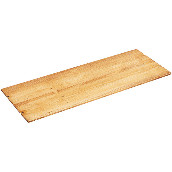A rectangular wooden riser shelf.