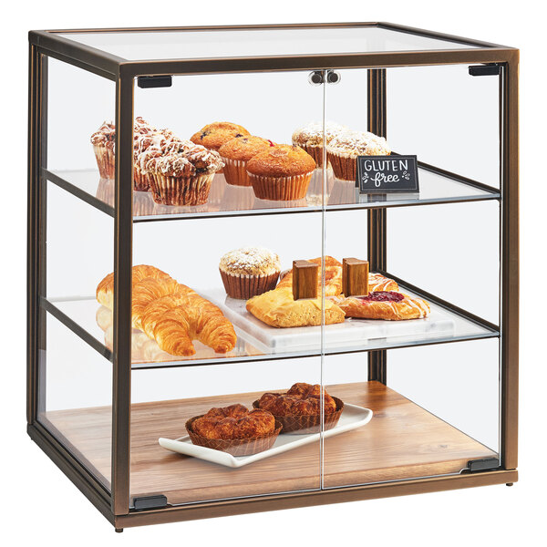 CalMil 3610 3 Tier Vintage Bakery Display Case with Wood Base 21" x