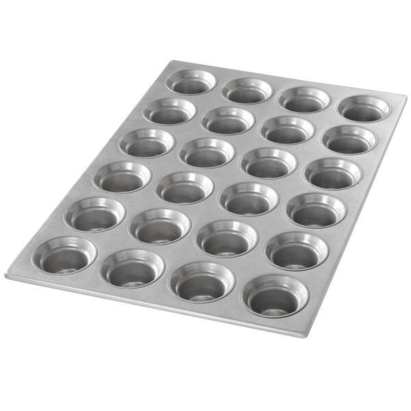A Chicago Metallic mini crown muffin pan with 24 cups.