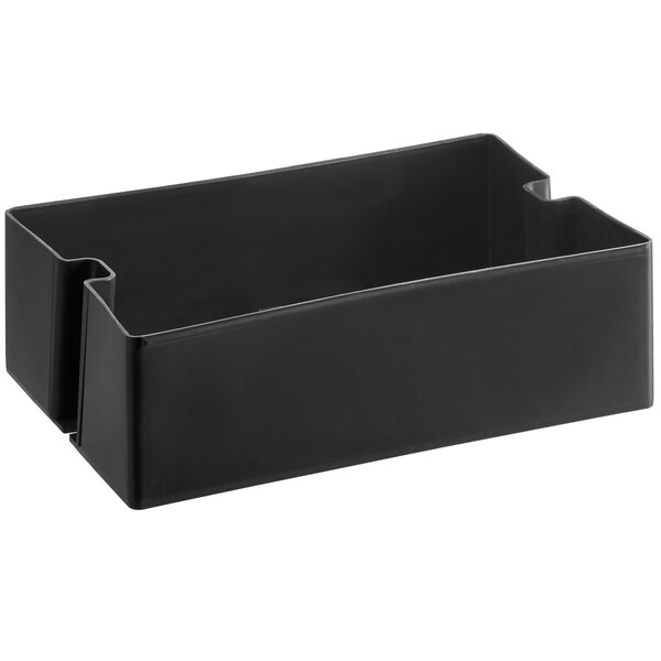 A black rectangular condensate pan with a handle.