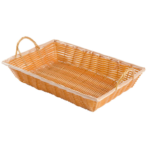 16" x 11" x 3" Rectangular Woven Basket with Handles