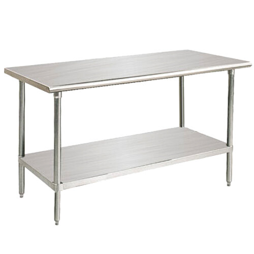 Advance Tabco Premium Series SS-484 48" x 48" 14 Gauge Stainless Steel Commercial Work Table with Undershelf