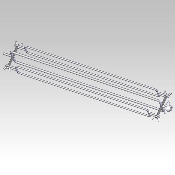 A wire rack with three long metal bars.