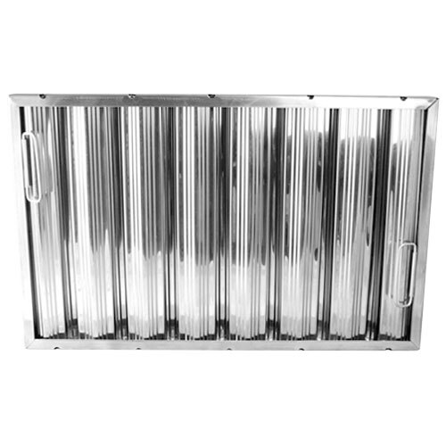 All Points 26-3895 16"(H) x 25"(W) x 2"(T); Stainless Steel Hood Filter - Ridged Baffles